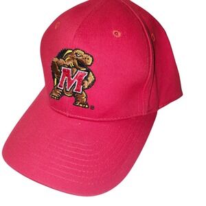 University of Maryland Terrapins Lightwear Red Embroidered Baseball Cap Hat OSFA